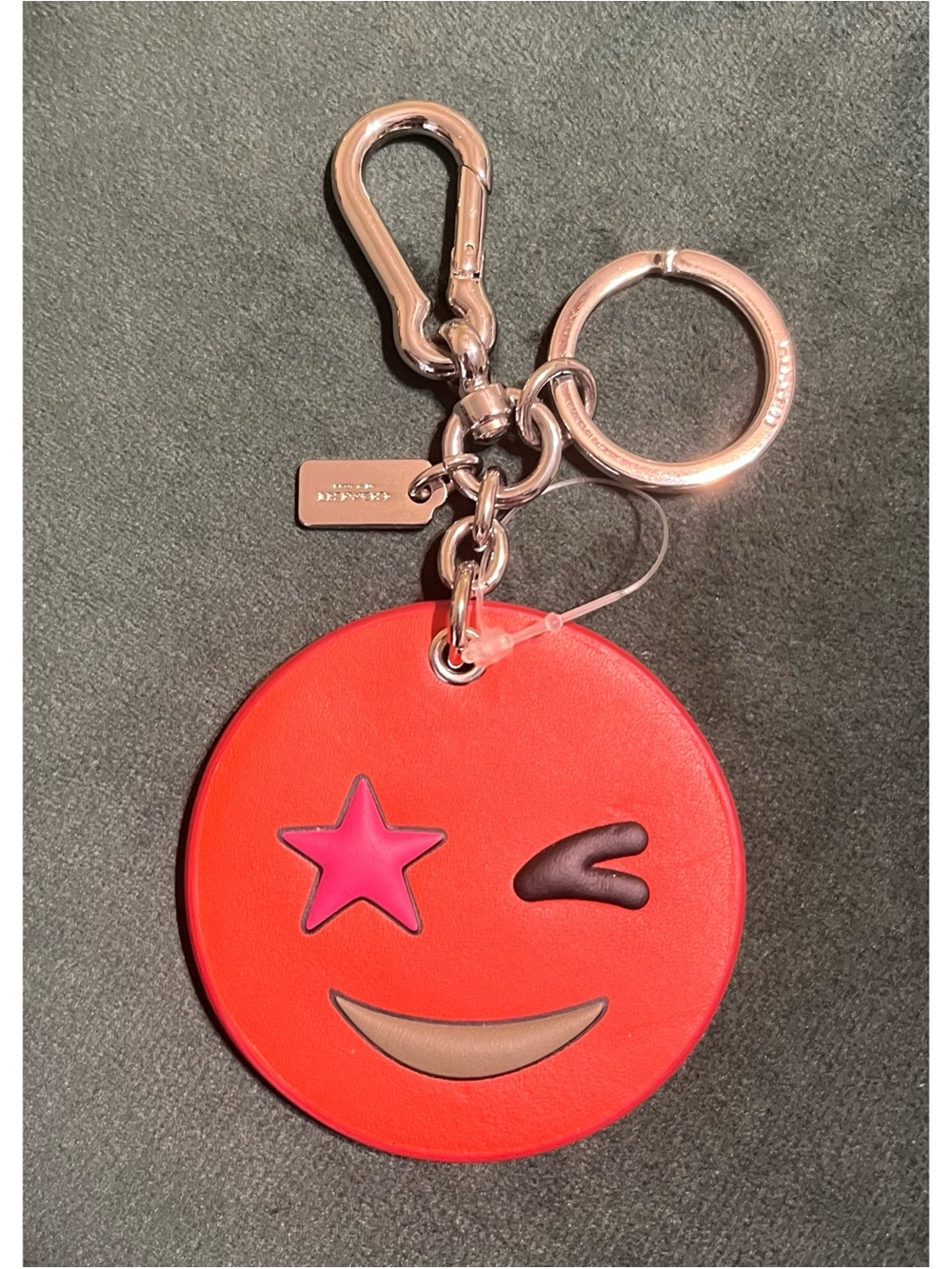 Coach Emoji Winky Face Keychain Bag Charm!